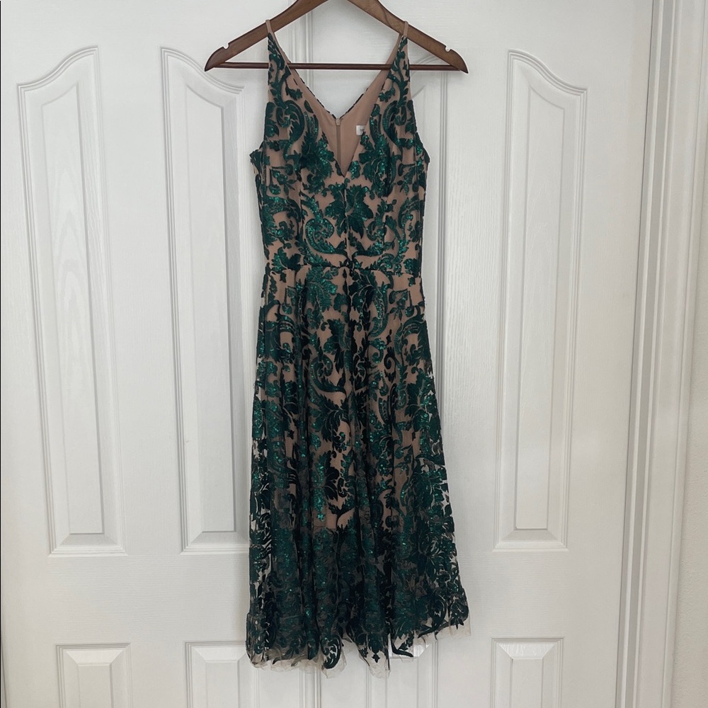 Dress The Population Green Lace Dress sz S - Picture 8 of 11